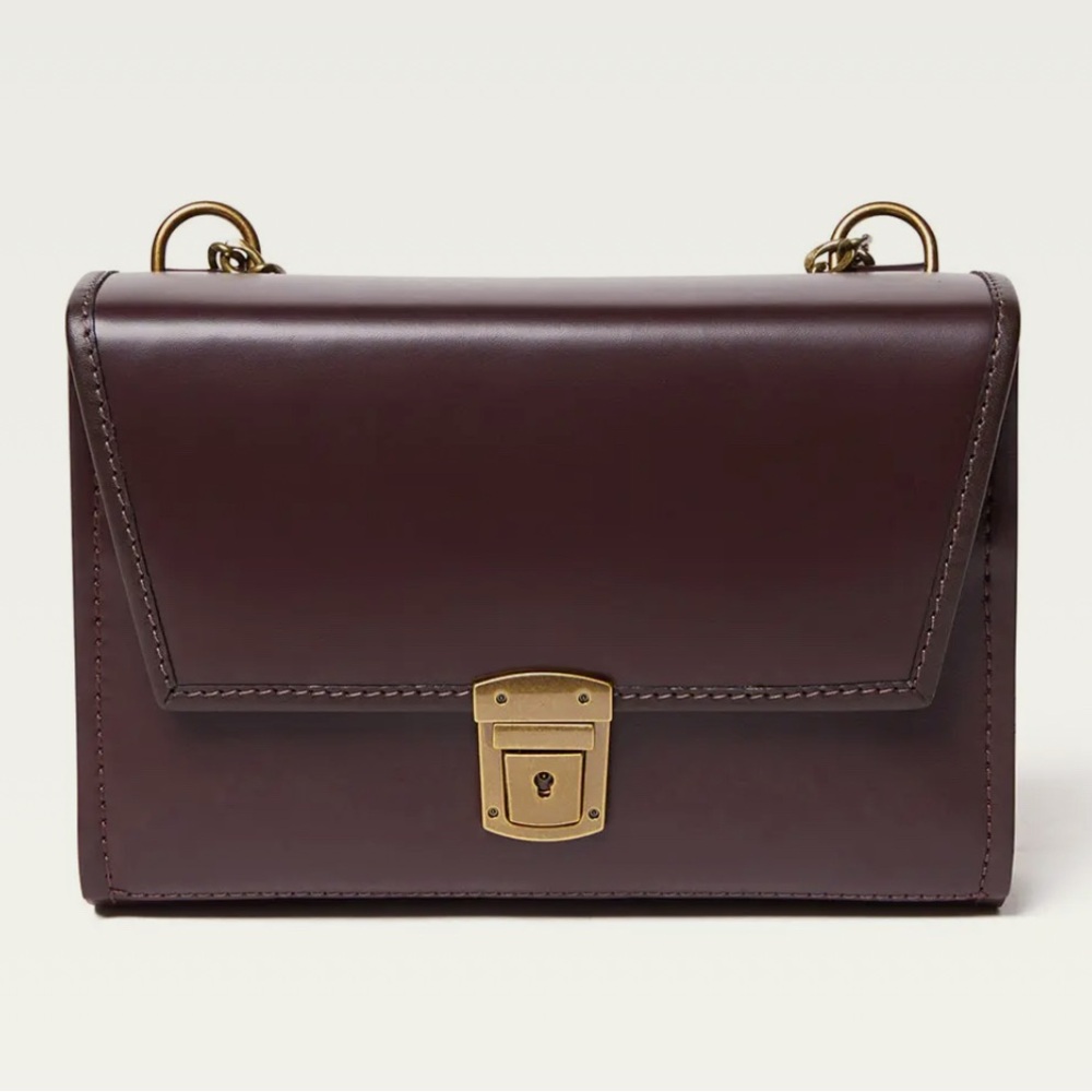 Beara Beara ISHIE Leather Brown Convertible Shoulder Bag English Brass Clip‎ EUC